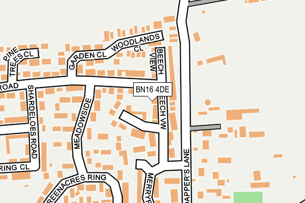 BN16 4DE map - OS OpenMap – Local (Ordnance Survey)