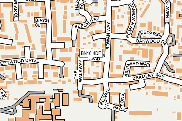 BN16 4DF map - OS OpenMap – Local (Ordnance Survey)