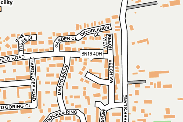 BN16 4DH map - OS OpenMap – Local (Ordnance Survey)