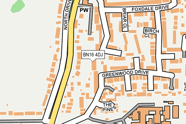 BN16 4DJ map - OS OpenMap – Local (Ordnance Survey)