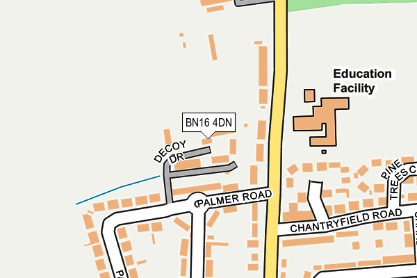 BN16 4DN map - OS OpenMap – Local (Ordnance Survey)