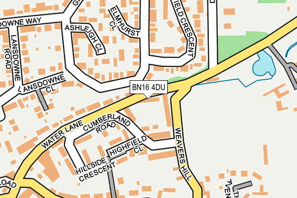 BN16 4DU map - OS OpenMap – Local (Ordnance Survey)
