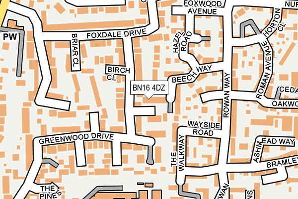 BN16 4DZ map - OS OpenMap – Local (Ordnance Survey)
