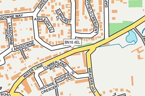 BN16 4EL map - OS OpenMap – Local (Ordnance Survey)