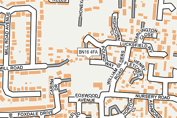 BN16 4FA map - OS OpenMap – Local (Ordnance Survey)