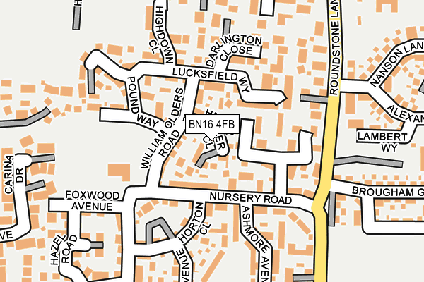 BN16 4FB map - OS OpenMap – Local (Ordnance Survey)