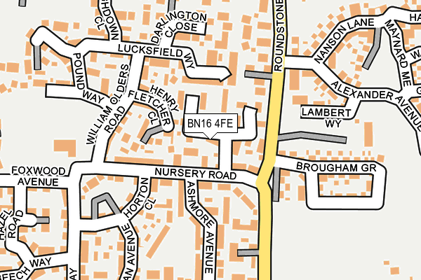 BN16 4FE map - OS OpenMap – Local (Ordnance Survey)