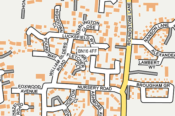 BN16 4FF map - OS OpenMap – Local (Ordnance Survey)