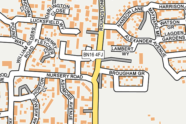 BN16 4FJ map - OS OpenMap – Local (Ordnance Survey)
