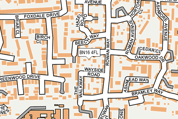BN16 4FL map - OS OpenMap – Local (Ordnance Survey)