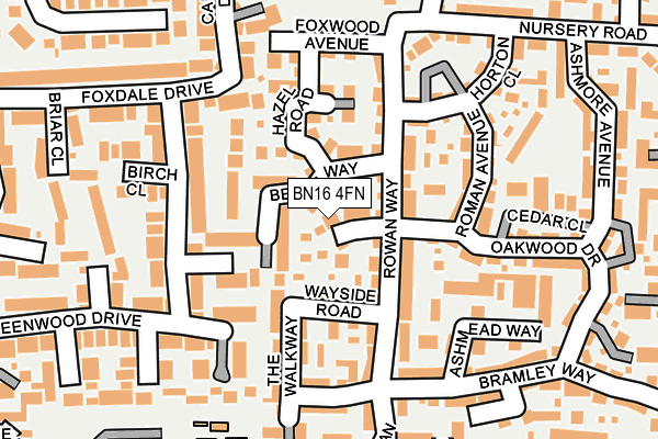 BN16 4FN map - OS OpenMap – Local (Ordnance Survey)