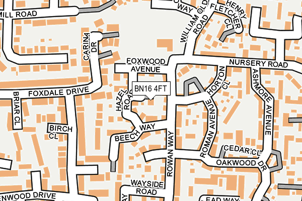 BN16 4FT map - OS OpenMap – Local (Ordnance Survey)