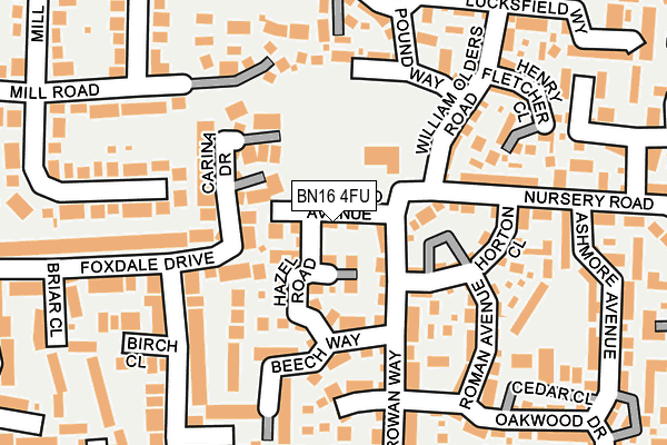 BN16 4FU map - OS OpenMap – Local (Ordnance Survey)