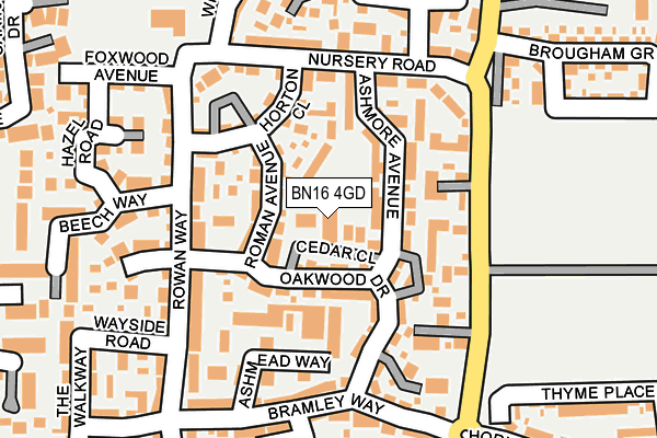 BN16 4GD map - OS OpenMap – Local (Ordnance Survey)