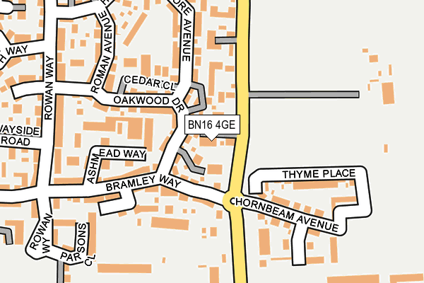 BN16 4GE map - OS OpenMap – Local (Ordnance Survey)