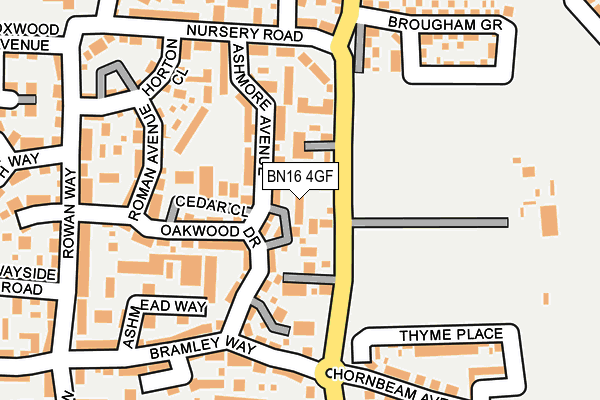 BN16 4GF map - OS OpenMap – Local (Ordnance Survey)