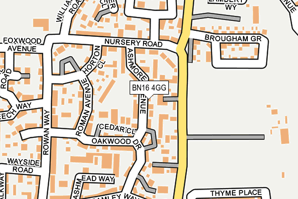 BN16 4GG map - OS OpenMap – Local (Ordnance Survey)