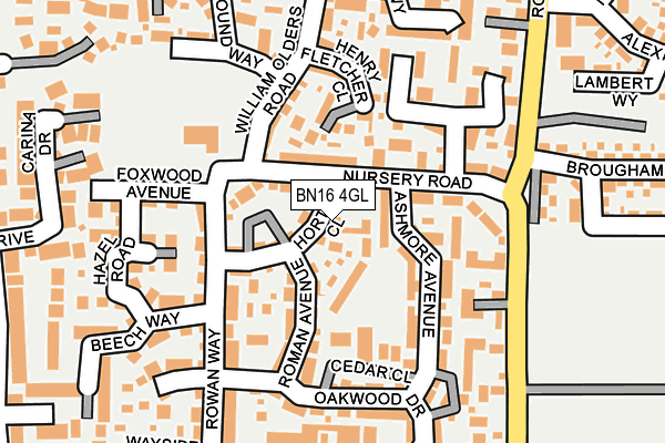 BN16 4GL map - OS OpenMap – Local (Ordnance Survey)
