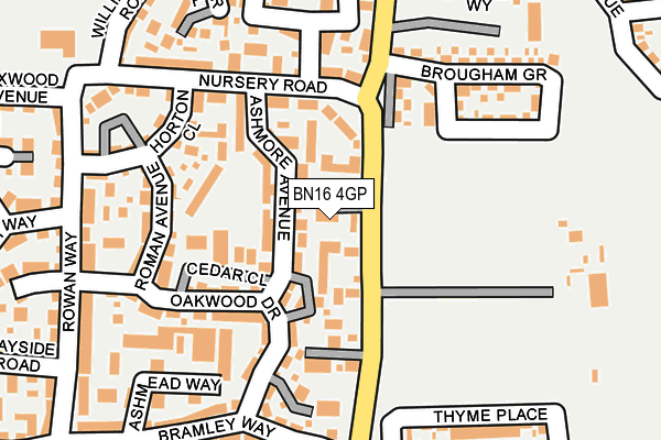 BN16 4GP map - OS OpenMap – Local (Ordnance Survey)
