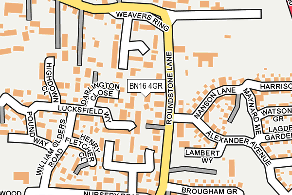 BN16 4GR map - OS OpenMap – Local (Ordnance Survey)