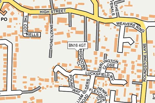 BN16 4GT map - OS OpenMap – Local (Ordnance Survey)
