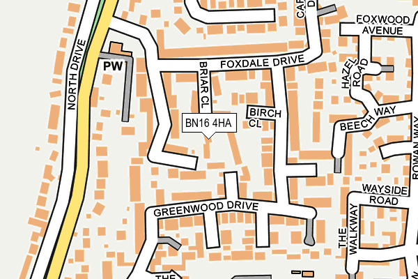 BN16 4HA map - OS OpenMap – Local (Ordnance Survey)