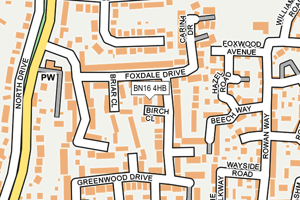 BN16 4HB map - OS OpenMap – Local (Ordnance Survey)