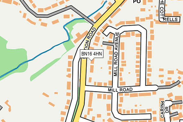 BN16 4HN map - OS OpenMap – Local (Ordnance Survey)