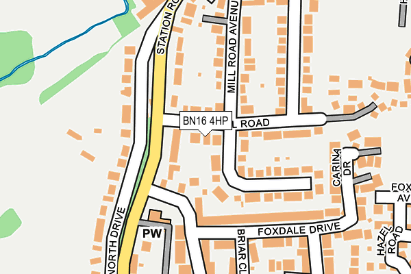BN16 4HP map - OS OpenMap – Local (Ordnance Survey)