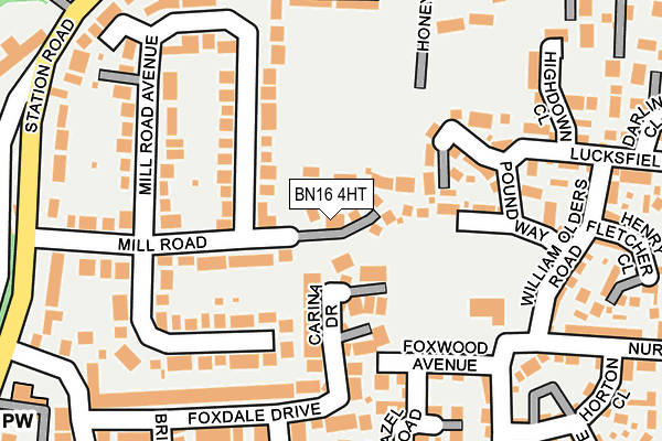 BN16 4HT map - OS OpenMap – Local (Ordnance Survey)