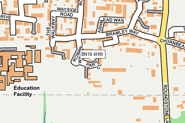 BN16 4HW map - OS OpenMap – Local (Ordnance Survey)