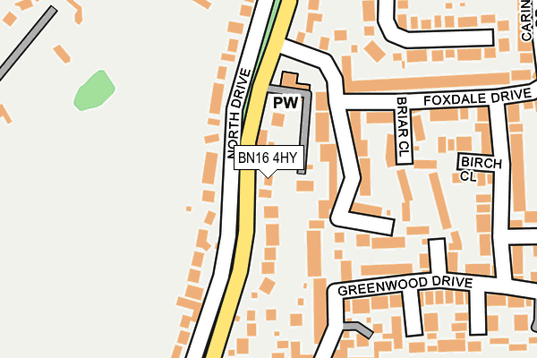 BN16 4HY map - OS OpenMap – Local (Ordnance Survey)