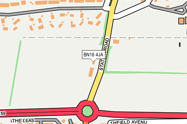 BN16 4JA map - OS OpenMap – Local (Ordnance Survey)