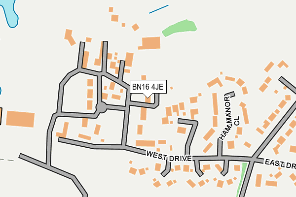 BN16 4JE map - OS OpenMap – Local (Ordnance Survey)