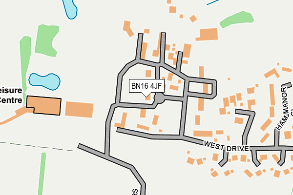 BN16 4JF map - OS OpenMap – Local (Ordnance Survey)