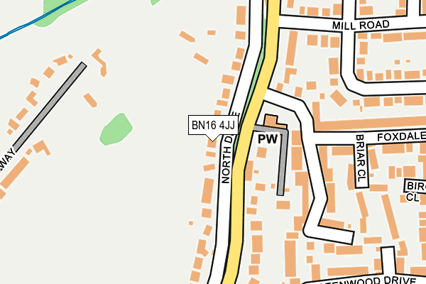 BN16 4JJ map - OS OpenMap – Local (Ordnance Survey)