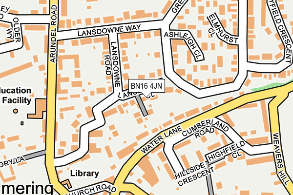 BN16 4JN map - OS OpenMap – Local (Ordnance Survey)