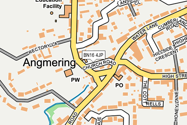 BN16 4JP map - OS OpenMap – Local (Ordnance Survey)