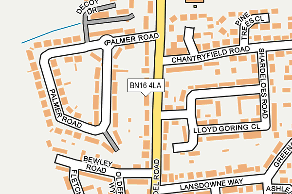 BN16 4LA map - OS OpenMap – Local (Ordnance Survey)