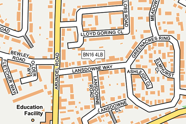 BN16 4LB map - OS OpenMap – Local (Ordnance Survey)