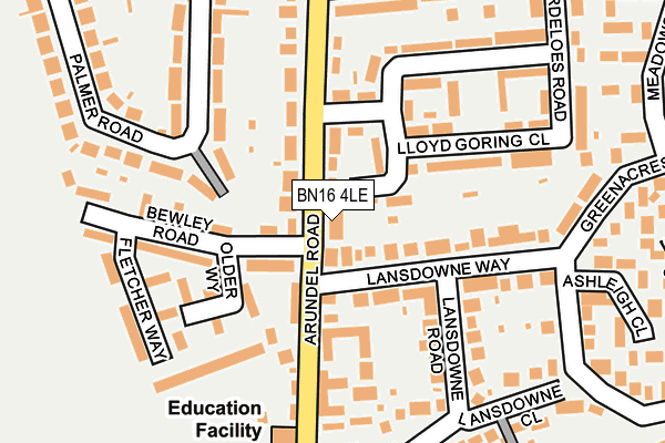 BN16 4LE map - OS OpenMap – Local (Ordnance Survey)