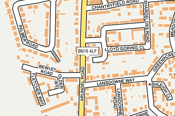 BN16 4LF map - OS OpenMap – Local (Ordnance Survey)