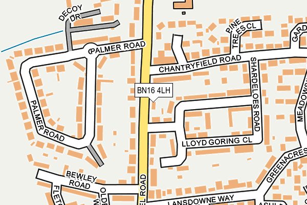 BN16 4LH map - OS OpenMap – Local (Ordnance Survey)
