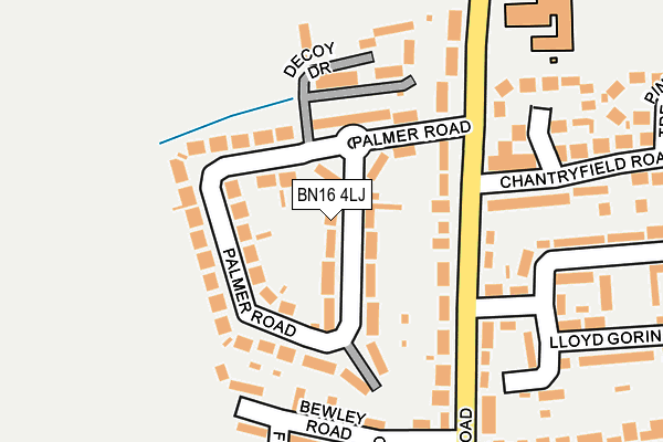 BN16 4LJ map - OS OpenMap – Local (Ordnance Survey)
