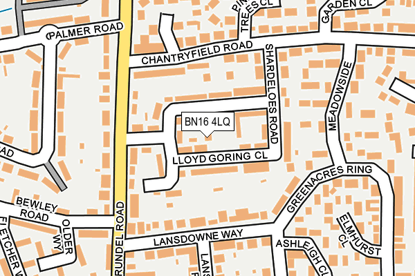 BN16 4LQ map - OS OpenMap – Local (Ordnance Survey)