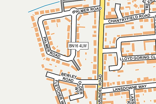 BN16 4LW map - OS OpenMap – Local (Ordnance Survey)