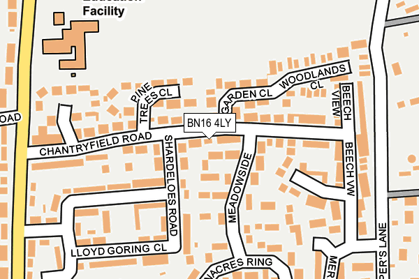 BN16 4LY map - OS OpenMap – Local (Ordnance Survey)