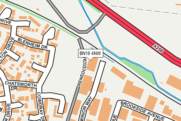 BN16 4NW map - OS OpenMap – Local (Ordnance Survey)
