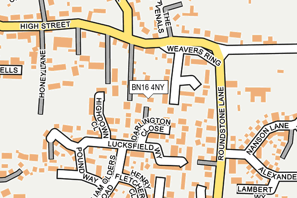 BN16 4NY map - OS OpenMap – Local (Ordnance Survey)