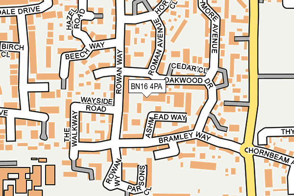 BN16 4PA map - OS OpenMap – Local (Ordnance Survey)